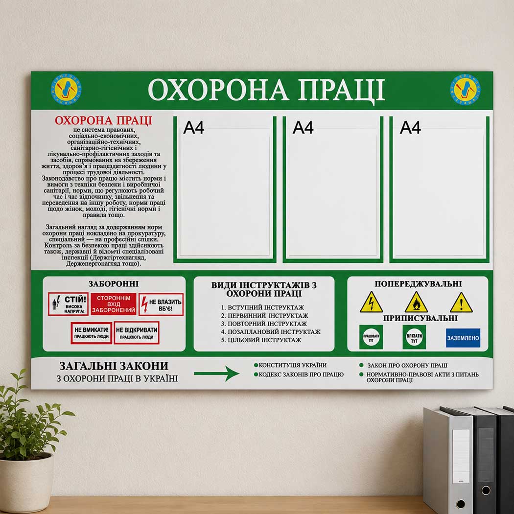 Куток з охорони праці в кабінет